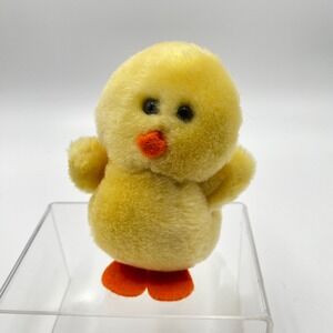 Vintage 1987 Dakin Yellow Plush Chick Duck Stuffed Animal Toy‎ Easter Spring 4"